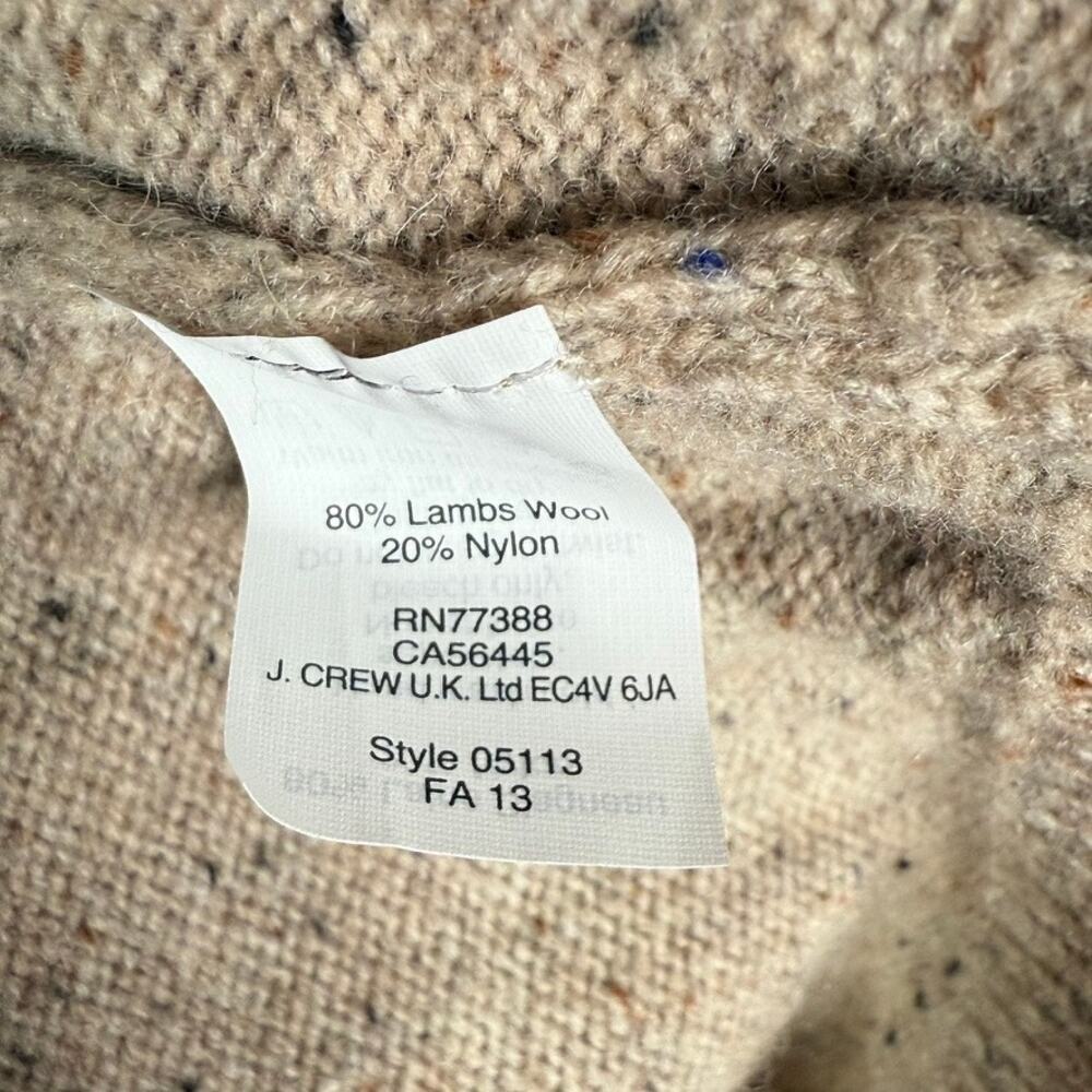 J.Crew Donegal Elbow Patch Sweater 05113 Tan Brown Mens Large Lambs Wool - Picture 9 of 10